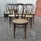 Set of 6 bistro chairs canned in curved wood N°18