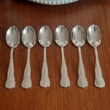 Set of 6 small silver metal spoons