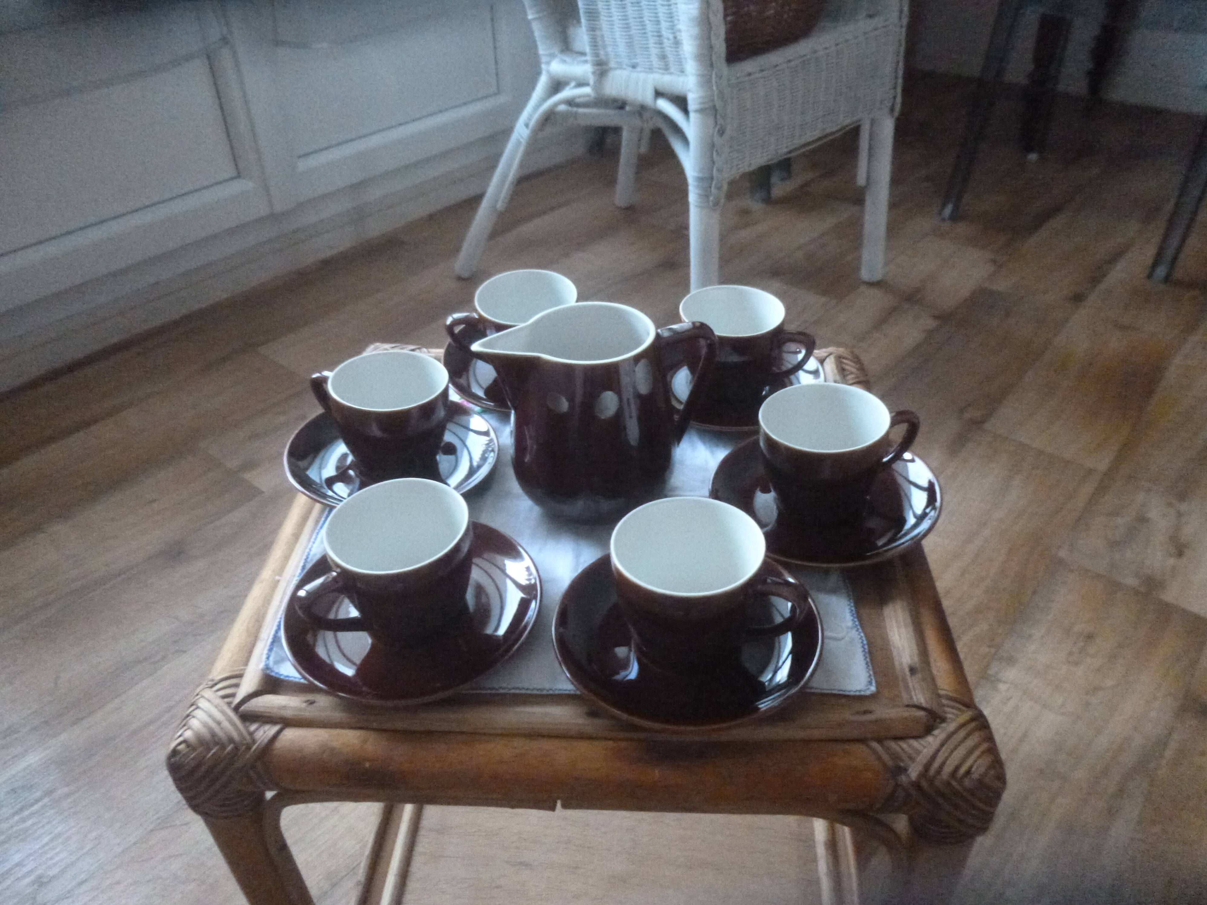 Coffee service with milk jug Villeroy & Boch model bistro 1960s