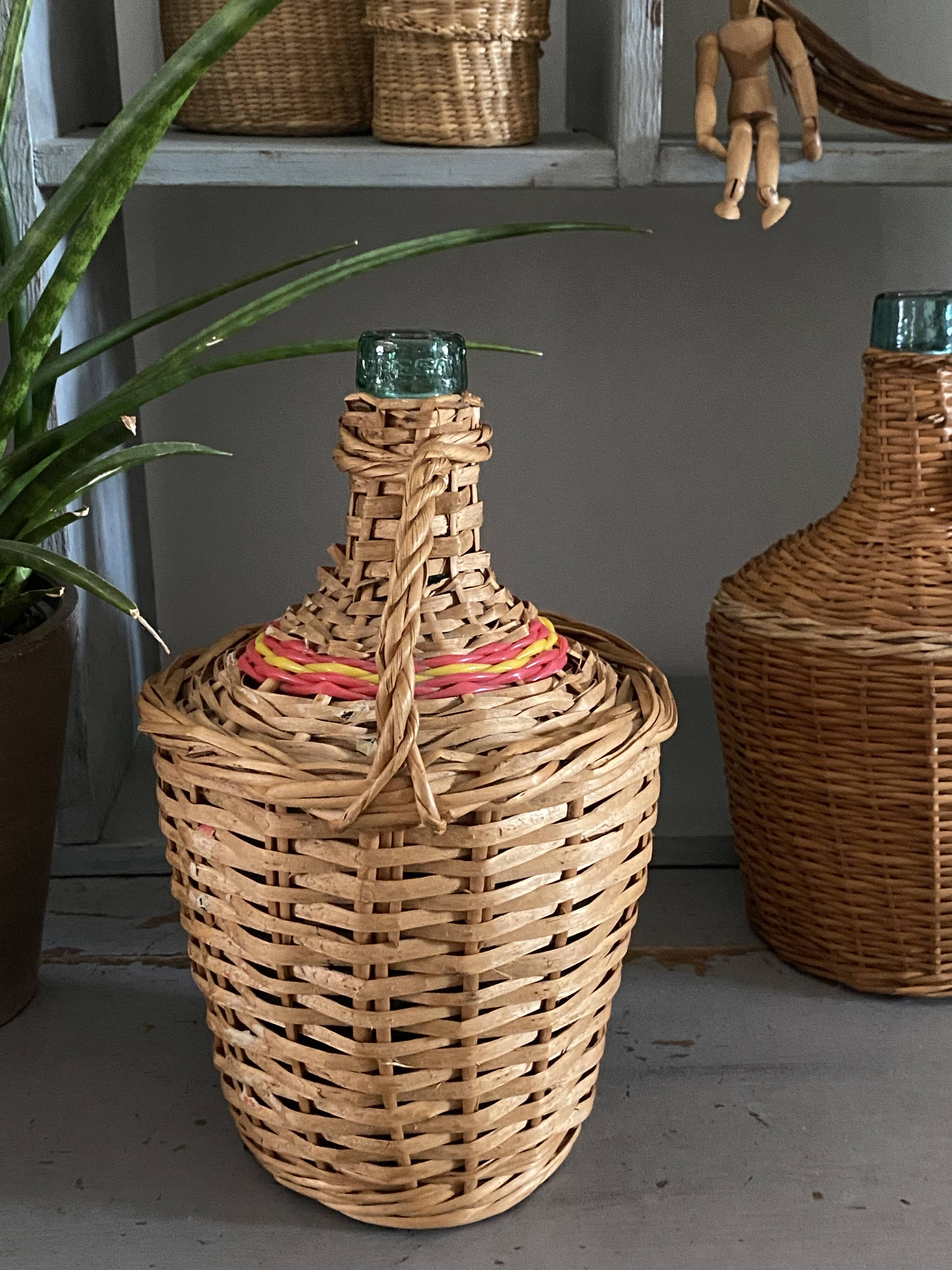 Demijohn dressed in rattan