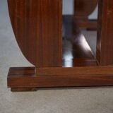 Art Deco mahogany veneer table in the style of Jules Leleu, 1930s