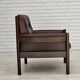 1970s, Scandinavian armchair, furniture leather, beech wood.