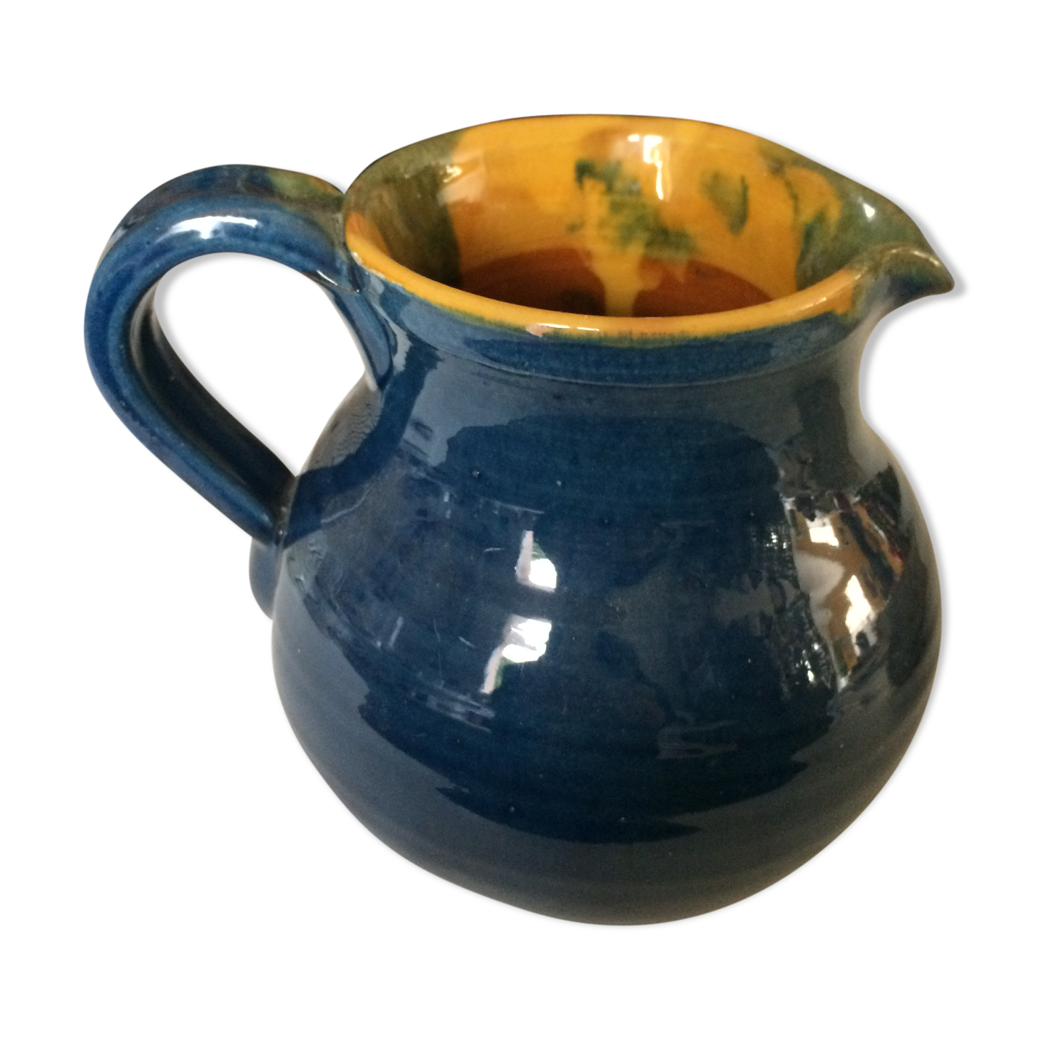 Blue glazed sandstone pitcher of the Ravel brand