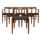 1960s Set of 6 vintage Danish Teak Dining Chairs by H.W. Klein for Bramin
