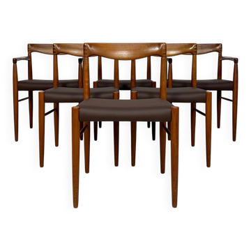 1960s Set of 6 vintage Danish Teak Dining Chairs by H.W. Klein for Bramin