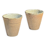 Lot de 2 tasses / mug en céramique indonésienne (mat brun)