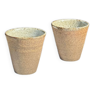 Set of 2 cups / mug Indonesian ceramic (matte brown)