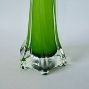Large green and white opaline vase from the 70s