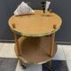 Wood round serving trolley sidetable 1960s