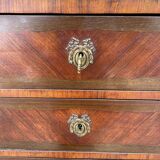 Weekly / chiffonnier, chest of drawers with 8 drawers in marquetry, marble top.