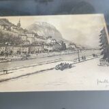 4 LYTHOGRAPHIES OF GRENOBLE UNDER GLASS