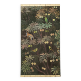 Painted canvas depicting animals on an exotic background. Contemporary.