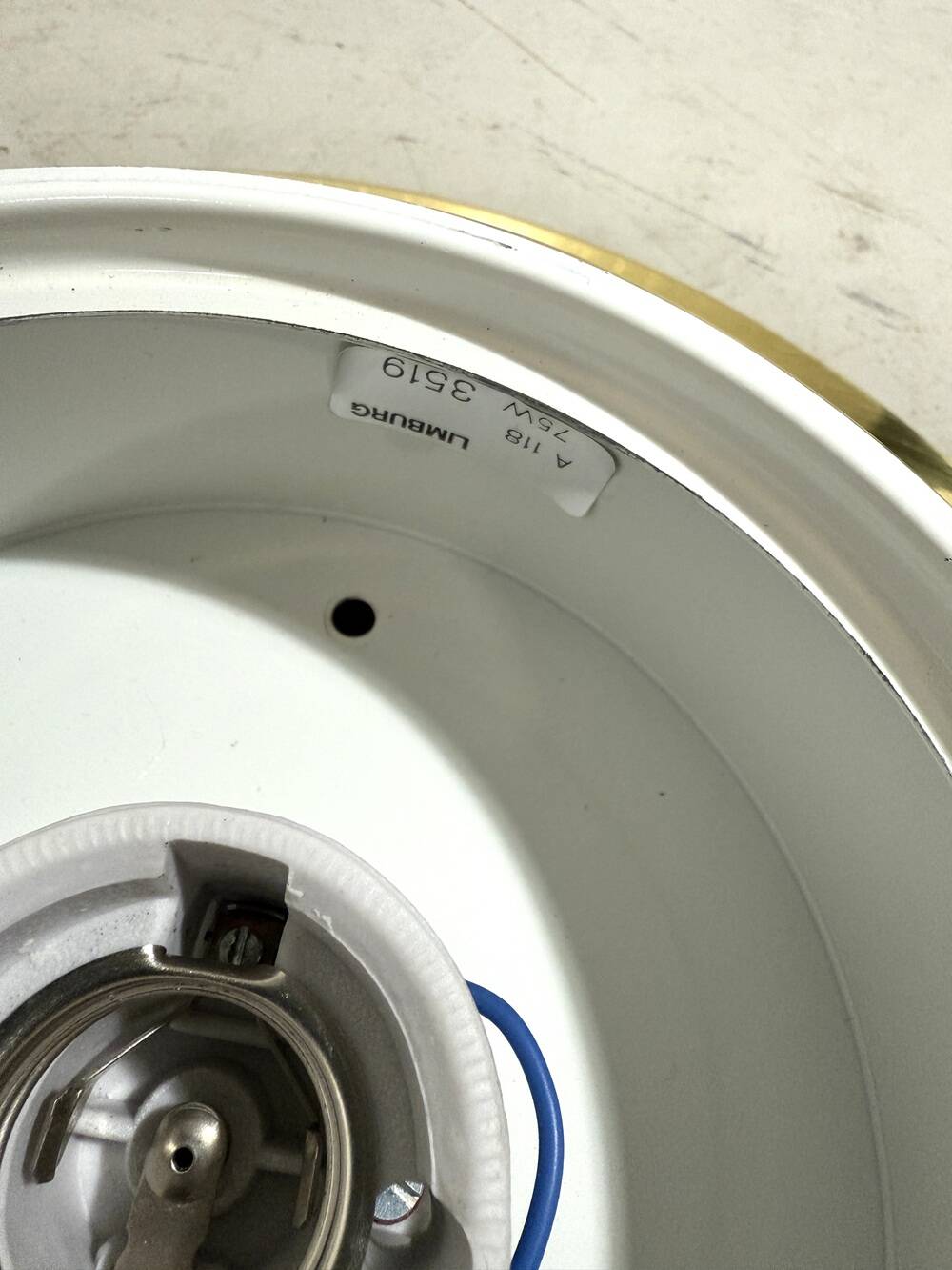 Glashütte Limburg ceiling lamp brass & satin glass