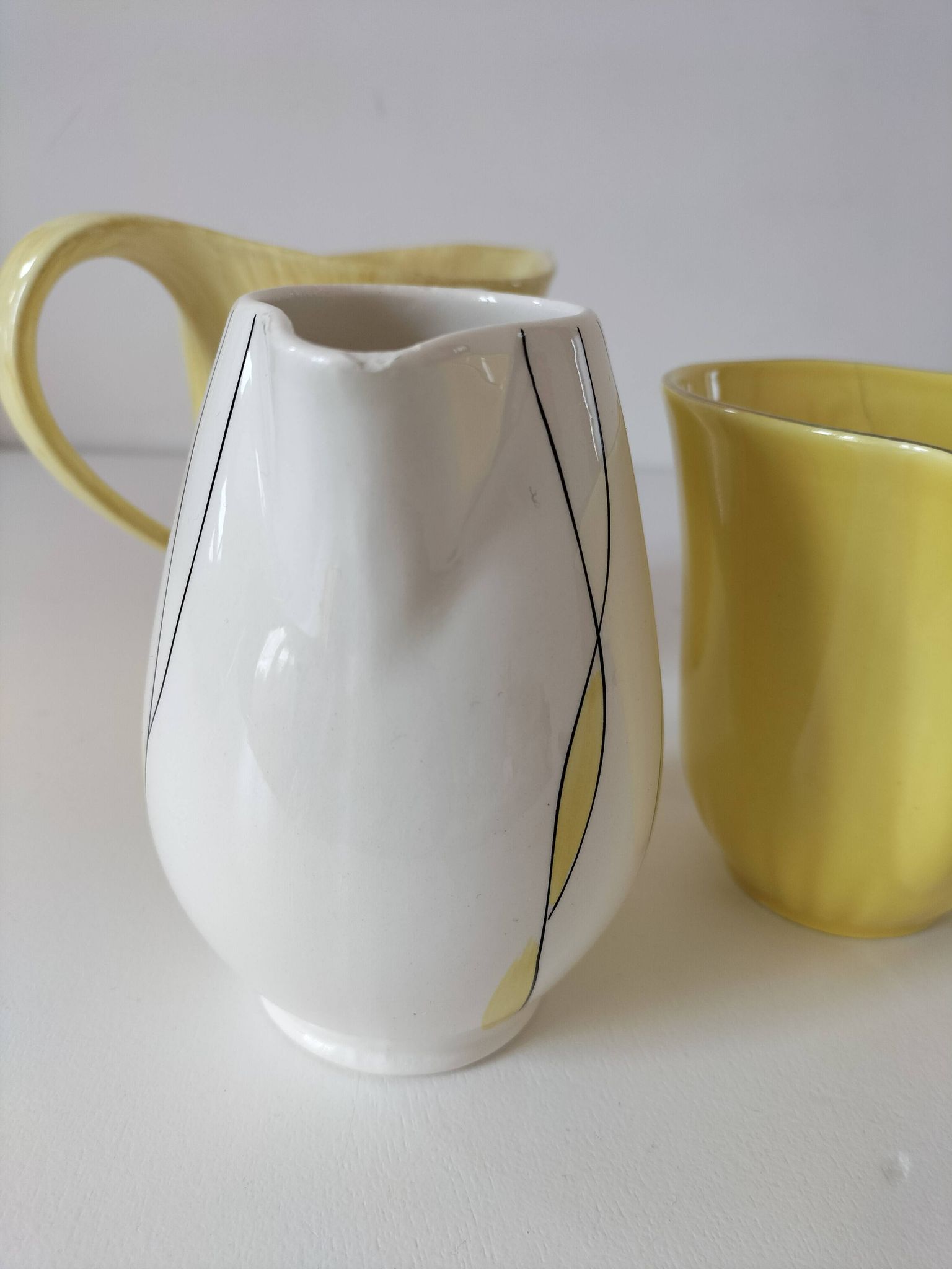 Set of three Salins Clair de Lune Panama vintage jugs.