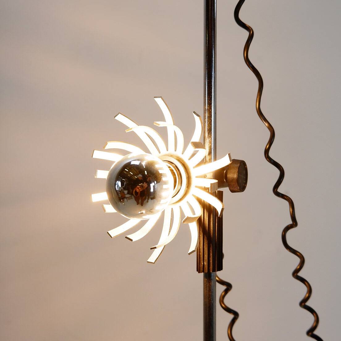 3-light adjustable flowers floor lamp - 1970s