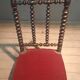 Chaise basse Napoléon III en velour rouge