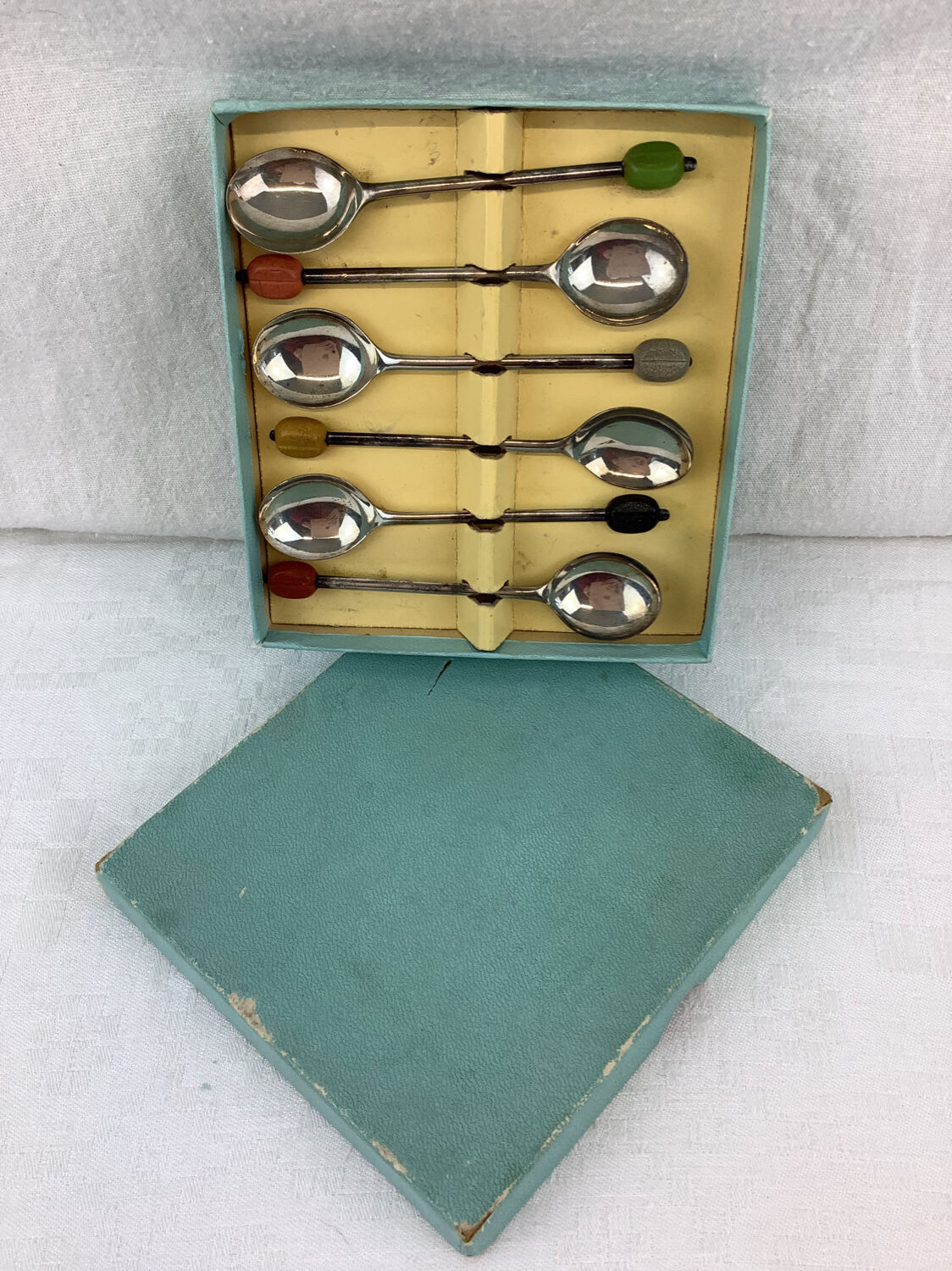 Coffret 6 cuillères à moka fabrique anglaise