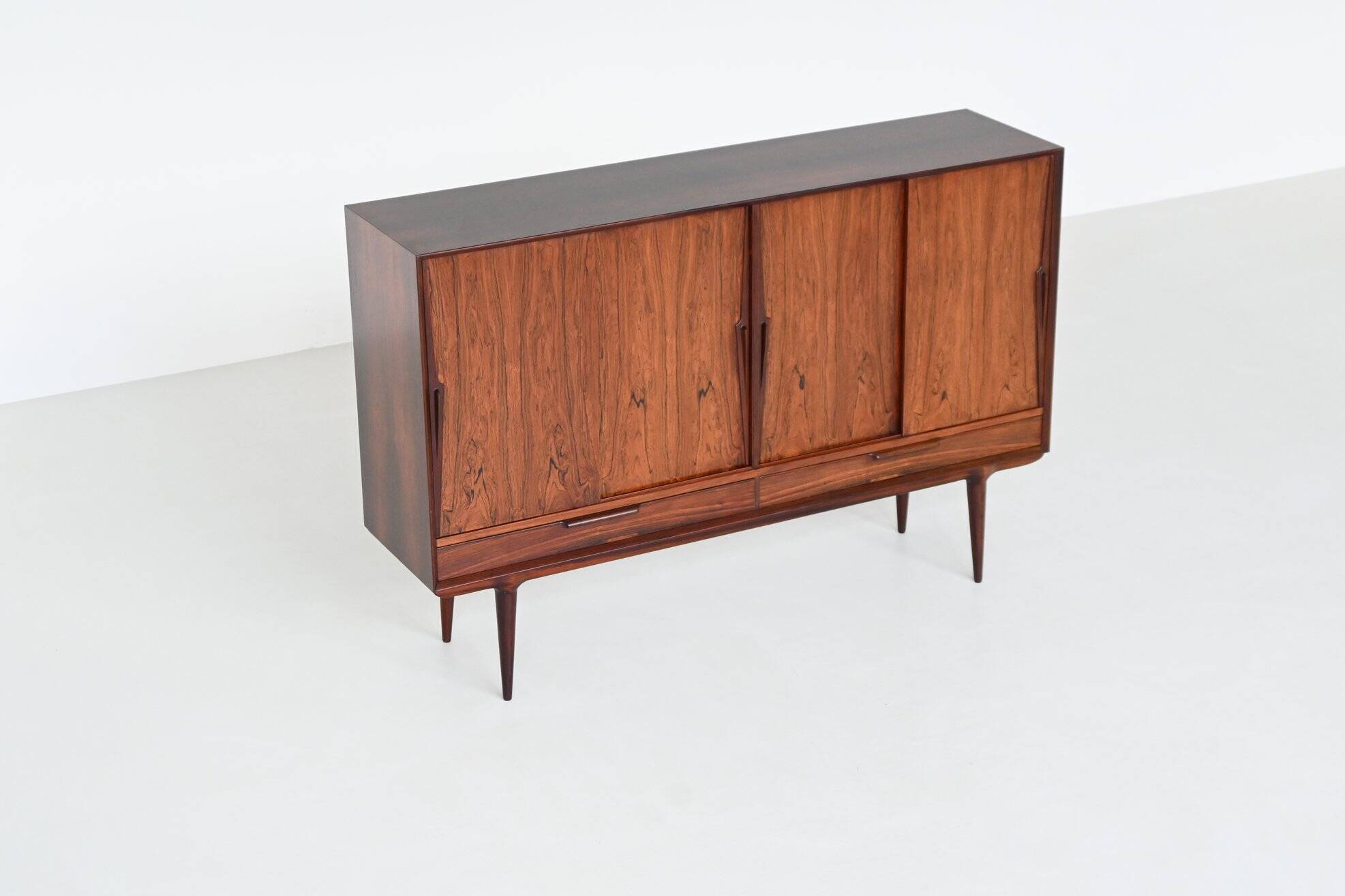 Gunni Omann highboard model 13 in rosewood Omann Jun Denmark 1960