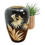 Vase vintage en porcelaine noire d'Allemagne de l'Ouest par Scheurich