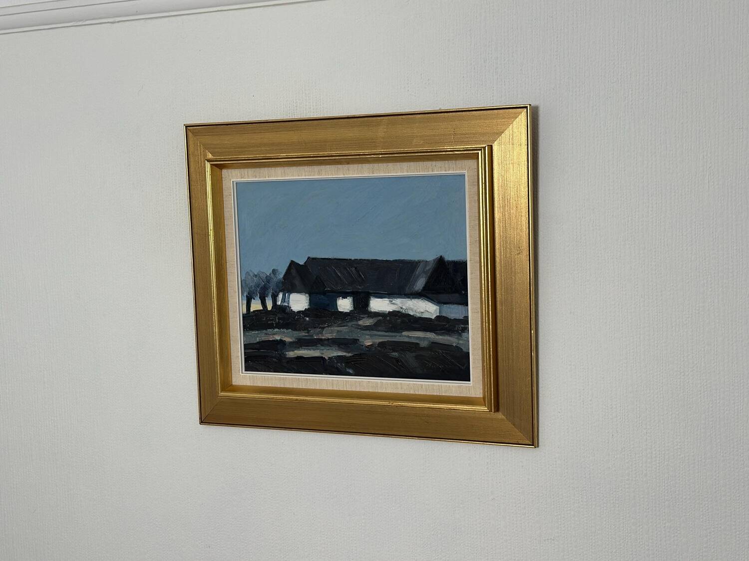 Swedish Oil on Canvas – “Farm Motif” by Bengt Hillgrund