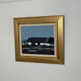 Swedish Oil on Canvas – “Farm Motif” by Bengt Hillgrund