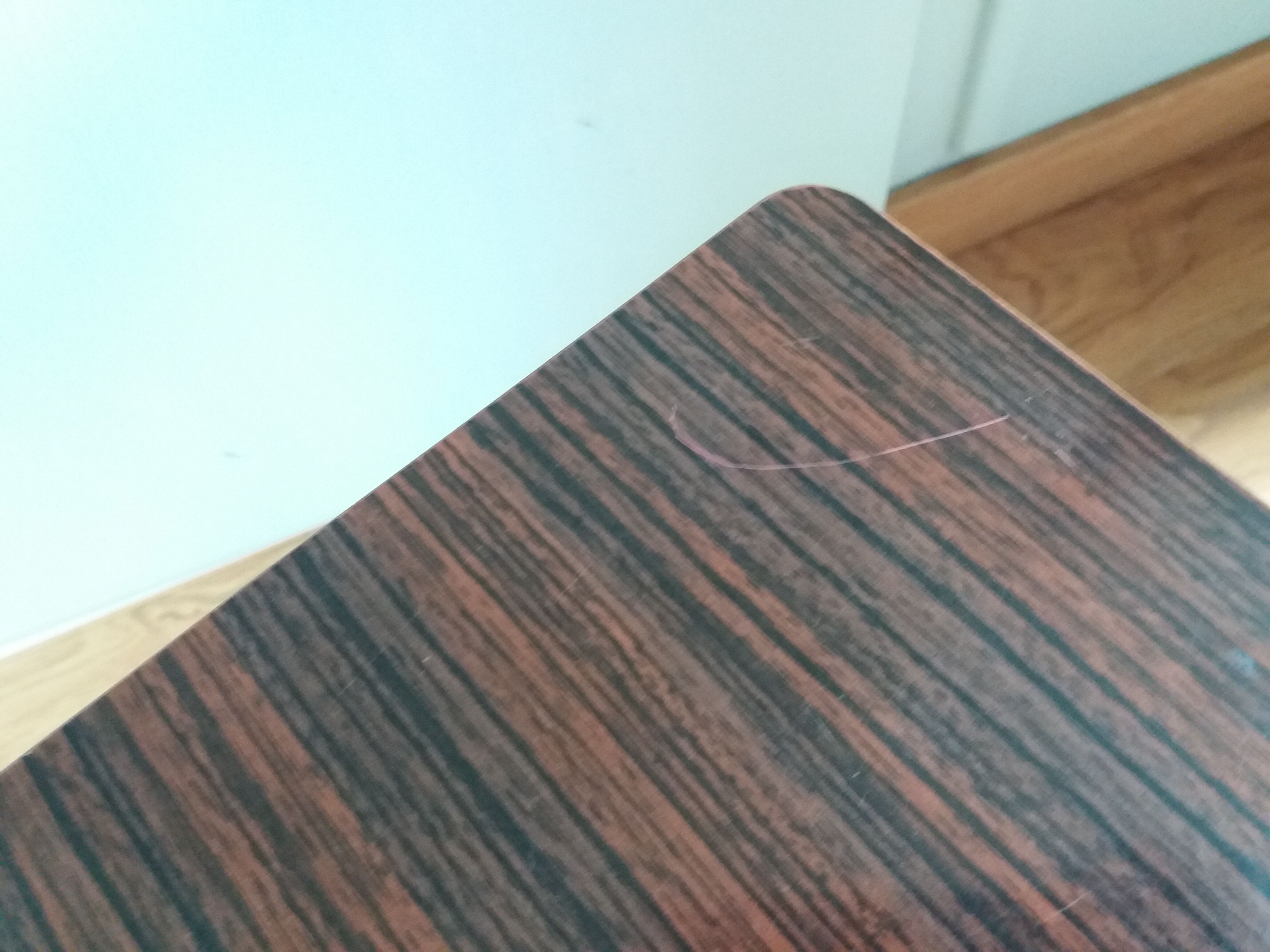 Table de chevet bout de canapé style moderniste formica et métal laqué noir