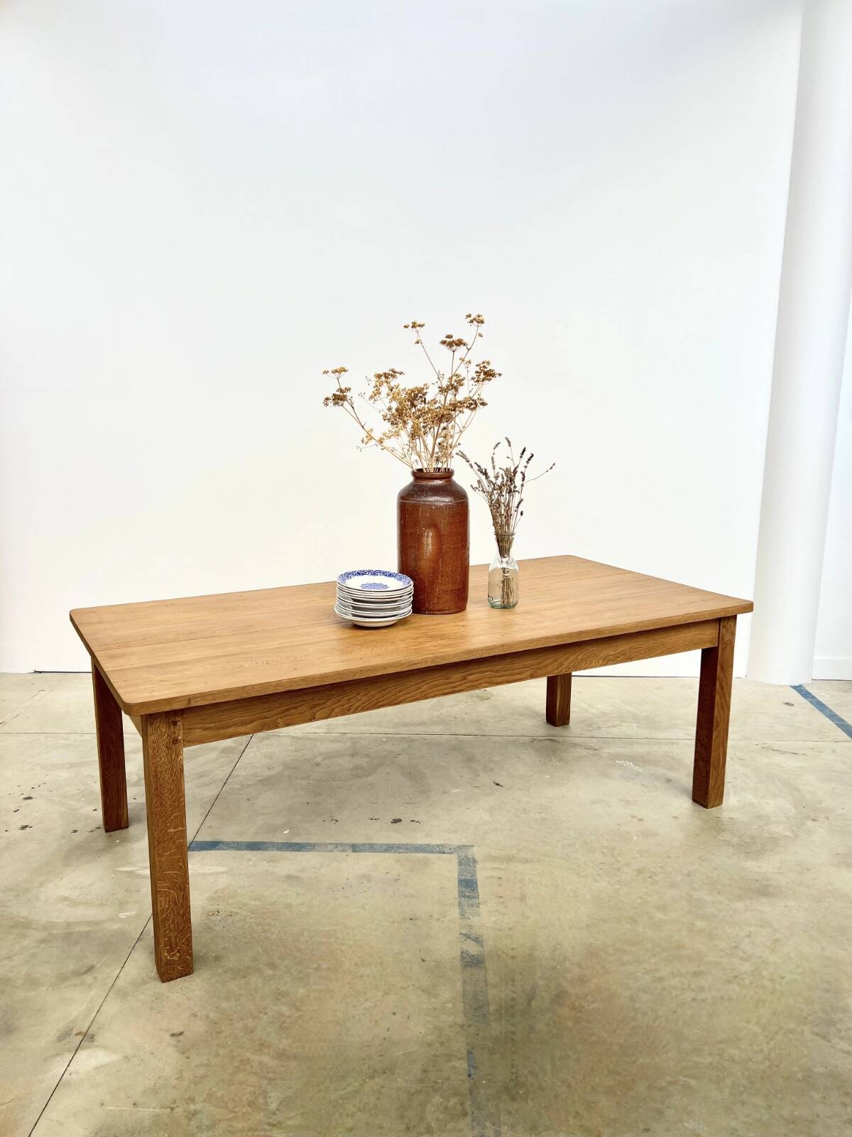 Large contemporary solid oak farmhouse table
