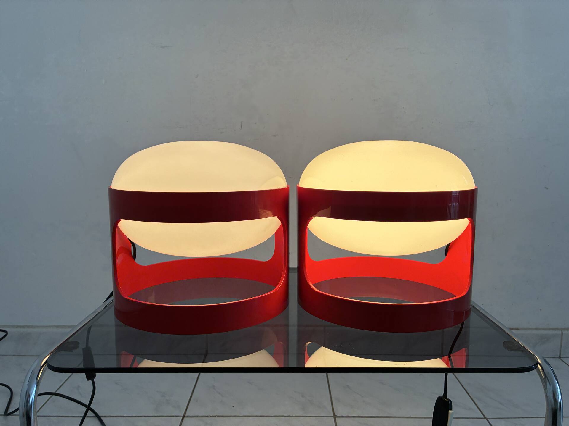 Lampe de table vintage KD28 Joe Colombo ensemble de deux