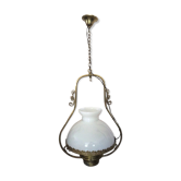 Suspension ancienne en opaline et laiton