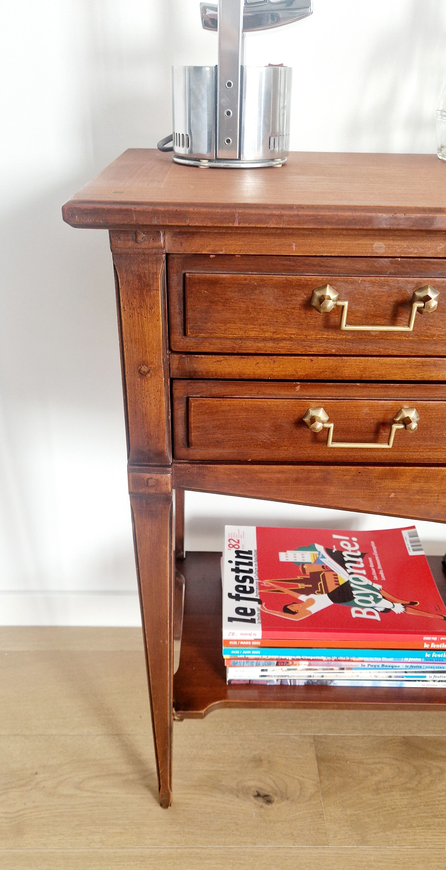 Console trolley style Directoire in mahogany