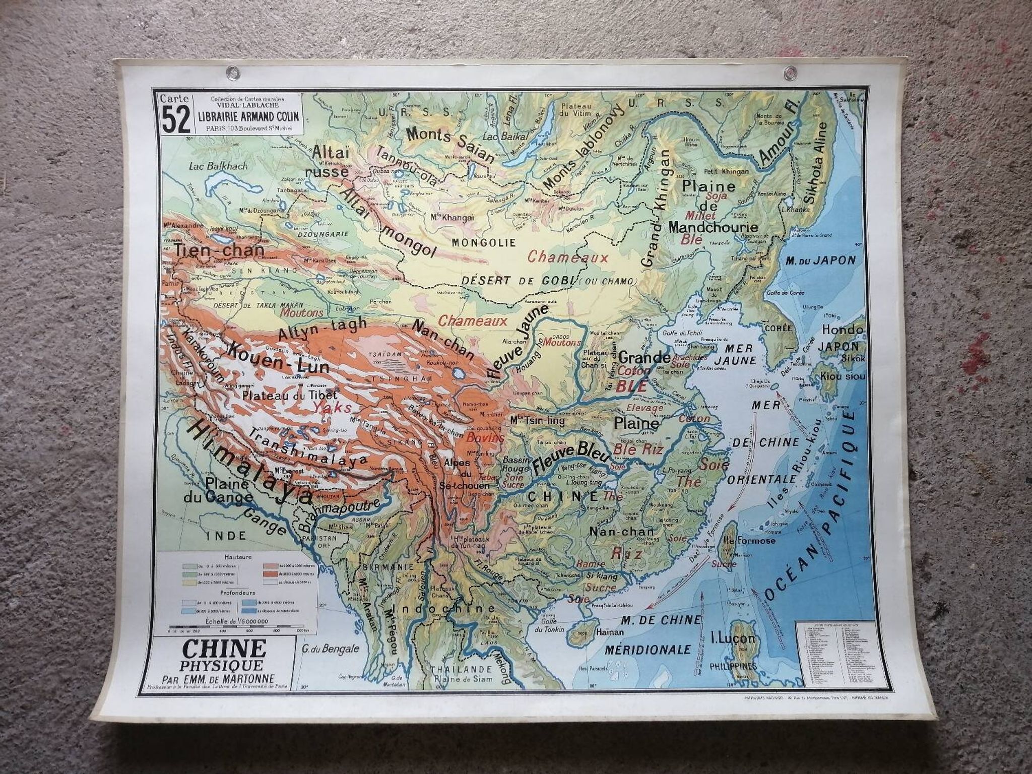 Vintage school card: China n°52 Vidal Lablache.
