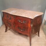 Louis XV style chest of drawers with floral marquetry