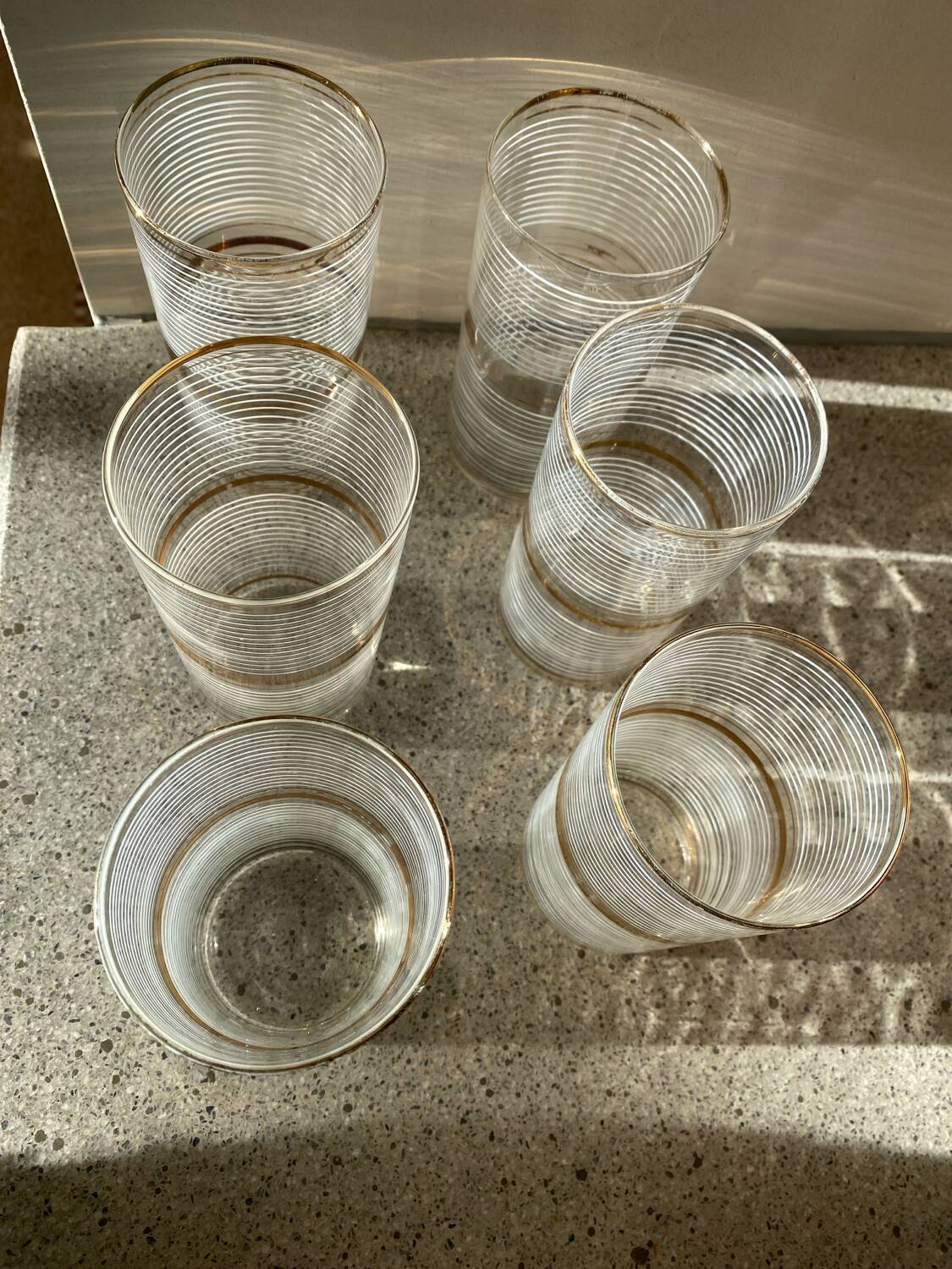 6 vintage orangeade glasses
