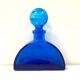 Flacon XL ancien en verre bleu cobalt