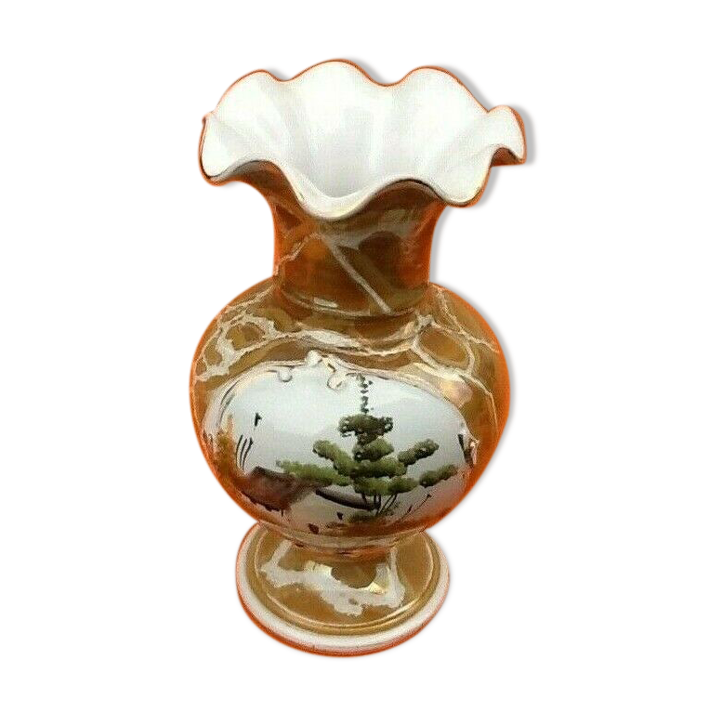 Baluster vase on foot-shower Ceramic decoration house in undergrowth