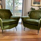 Suite de 2 fauteuils de style Gio Ponti - Suite de 2 fauteuils de style Gio Ponti