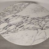 Marble chrome tulip table