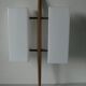 Old Scandinavian double wall lamp wood lampshade plexi white 1960s/70s