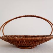 flat woven wicker basket