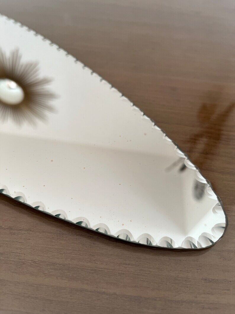 Beveled oval mirror to pose art deco 40s 50s 15x55cm