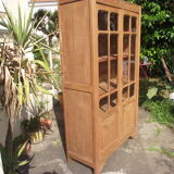 Glass cabinet art deco period library in oak