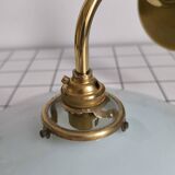 Smooth opaline and gilded brass wall light