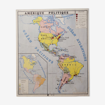 Old School Map Year 60 Political America and Political Asia