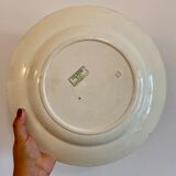Round vinatge dish in iron earth model Palmyra of Sarreguemines