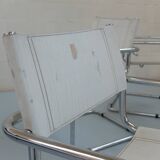 6 Fasem Italia chrome and white leather chairs