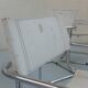 6 chaises Fasem Italia chrome et cuir blanc