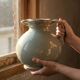 Large Antique Pottery Seljuk Style - Cracked Celadon Glaze - Art