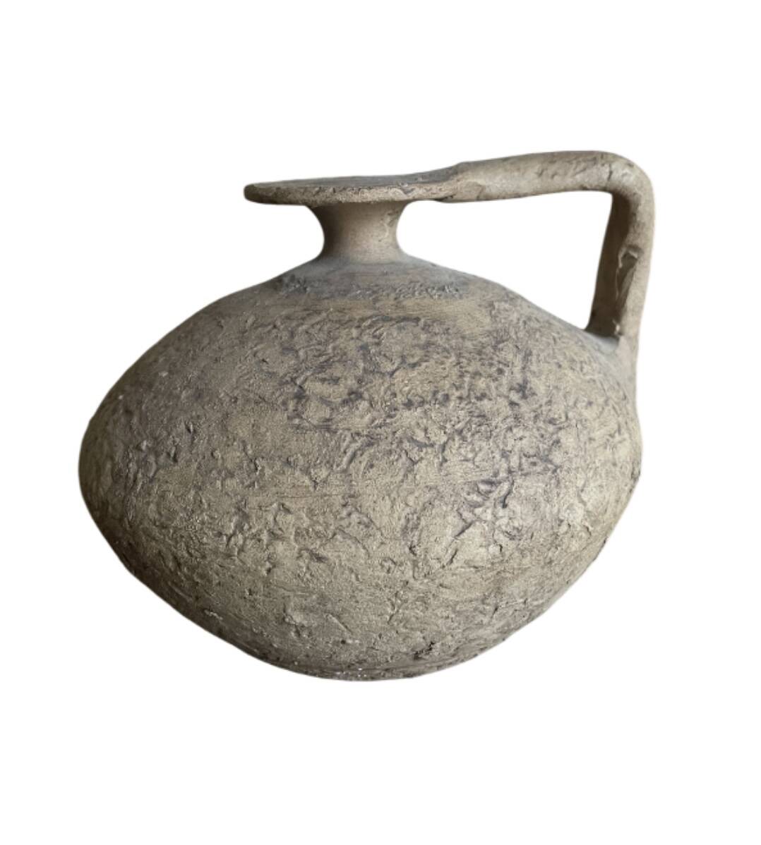 Antique Mediterranean terracotta jar H12.5cm