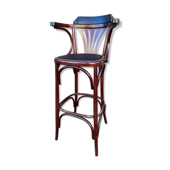 Vintage curved wood bar stool