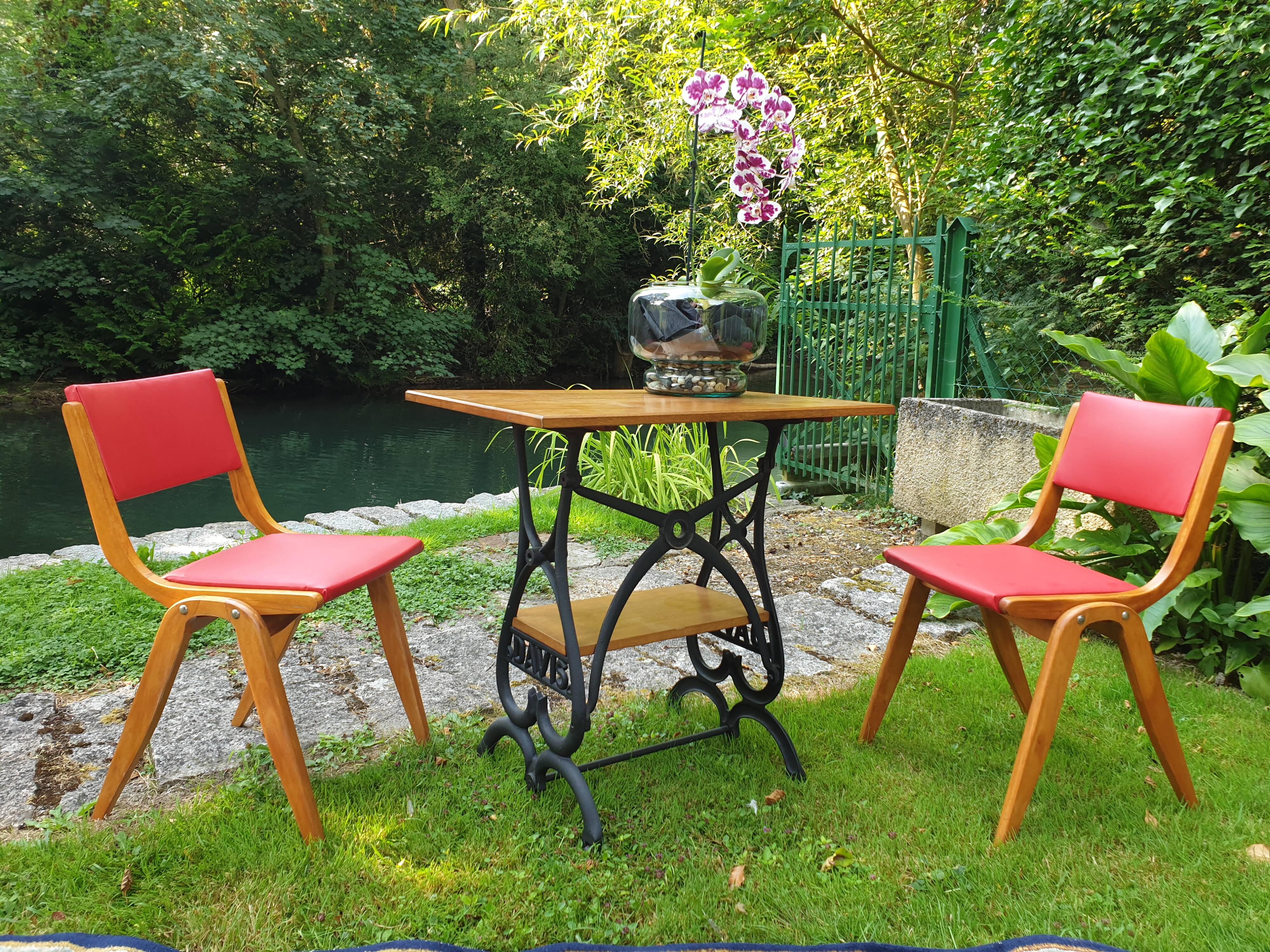 Pair of Mid-Century Boomerang Chairs